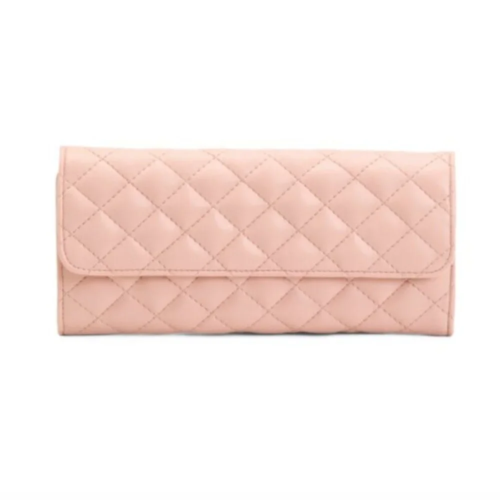 BROUK AND CO Leo Travel Jewelry Clutch Case Quilt Foldable Pink